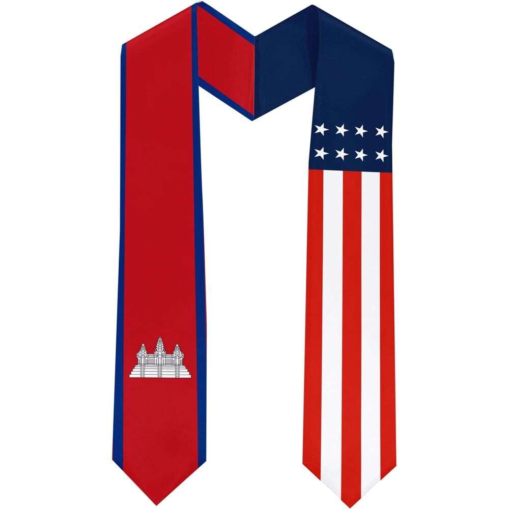 2729 Cambodia Flag International Students Graduation Sash Stole Scarves 180